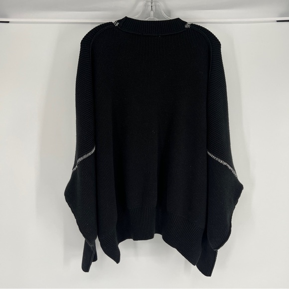 Free People x Tricia Fix Exploded Bow Black Knit Reworked Oversized Sweater S - Picture 7 of 9